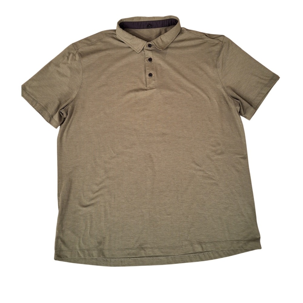 Lululemon Polo‎ Shirt Mens XL Green Short Sleeve
